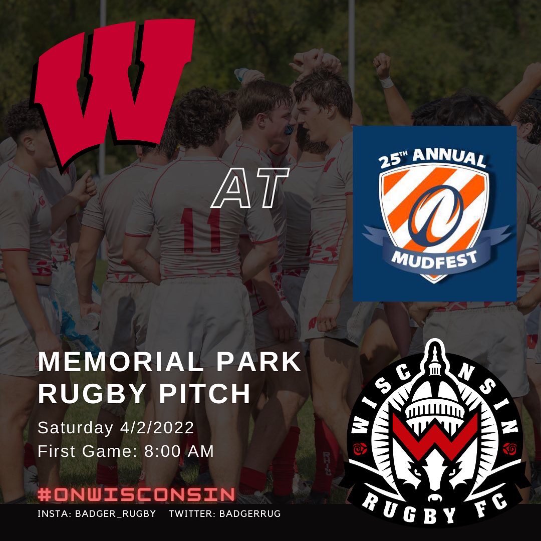 2 tournaments this weekend! The 7s squad (selections shown below) heads to Illinois while the rest of the boys head to Mudfest at <a href="/uwplatteville/">UW-Platteville</a>. #OnWisconsin