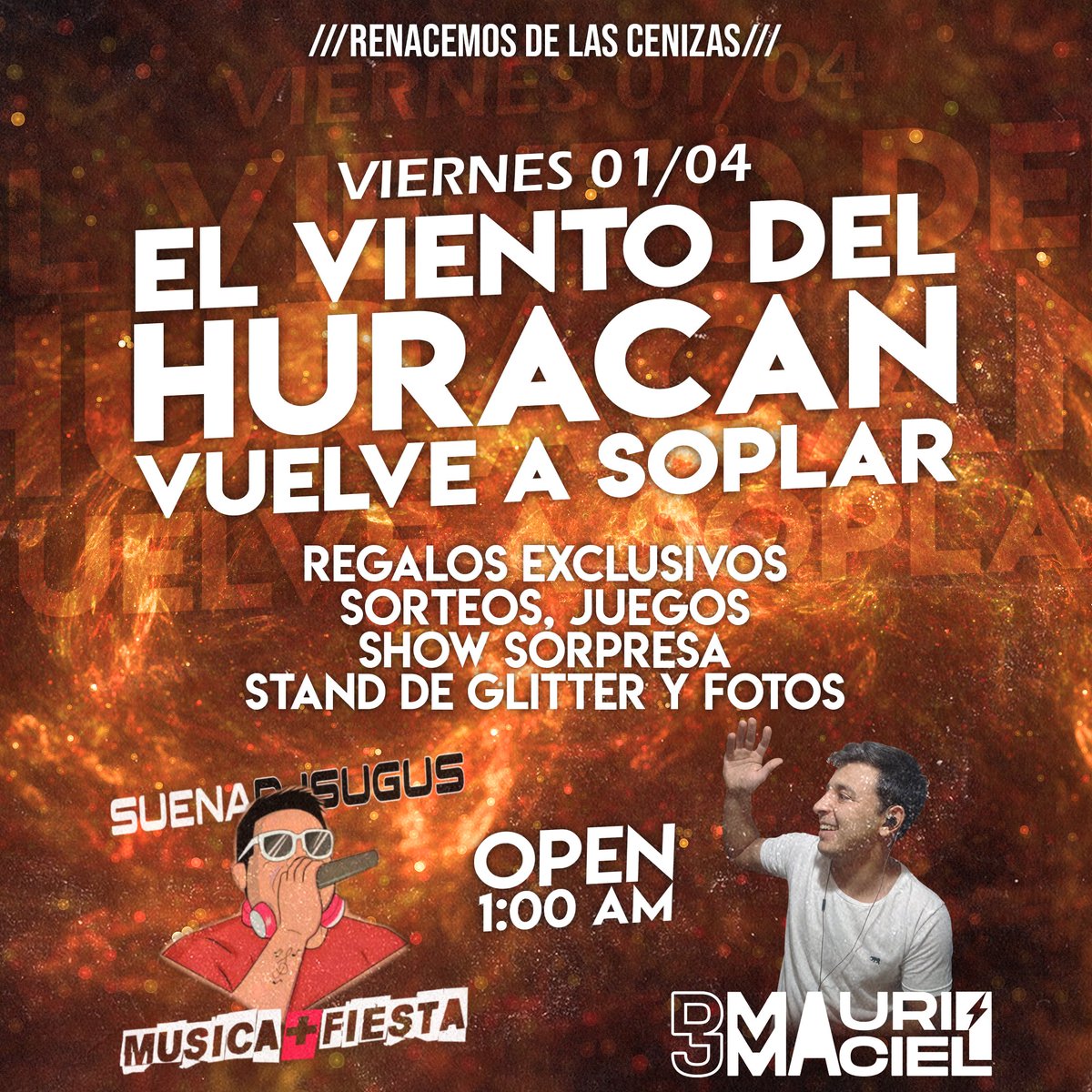 ✨EL VIENTO VUELVE A SOPLAR🌬️
.
#Renacemosdelascenizas🔥
.
🎶De la mano de <a href="/SuGuSDeeJay/">𝙎𝙪𝙂𝙪𝙎 𝘿𝙚𝙚𝙅𝙖𝙮</a> y <a href="/Djmaurimaciel/">⚡Dj Mauri Maciel⚡</a> #tumbandoelclub
.
VOLVIMOS PARA REVIVIR LA NOCHE DE LA CITY🎆
.
#elvientodelhuracansiguesoplando🌬️