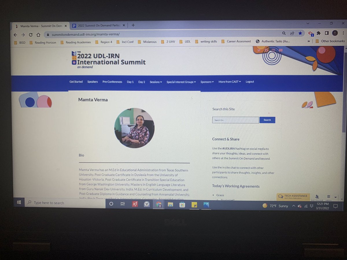 vermamamta2's tweet photo. Thank you, #UDLIRN, for this excellent opportunity to share my learning with the international community at the  2022 UDL-IRN International Summit On Demand. 

#BISDpride https://t.co/ap8kP6t4yH