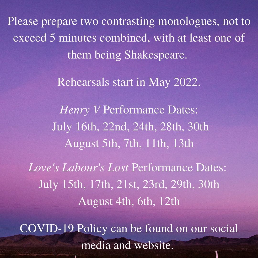 ShakespeareNW's tweet photo. Auditions! Email auditions@shakesnw.org to send in your video or schedule your audition! Don’t have anything prepared? We can give you sides to read! #auditions #skagit #shakespeare #summer #theatre https://t.co/3hzbwkGoTr