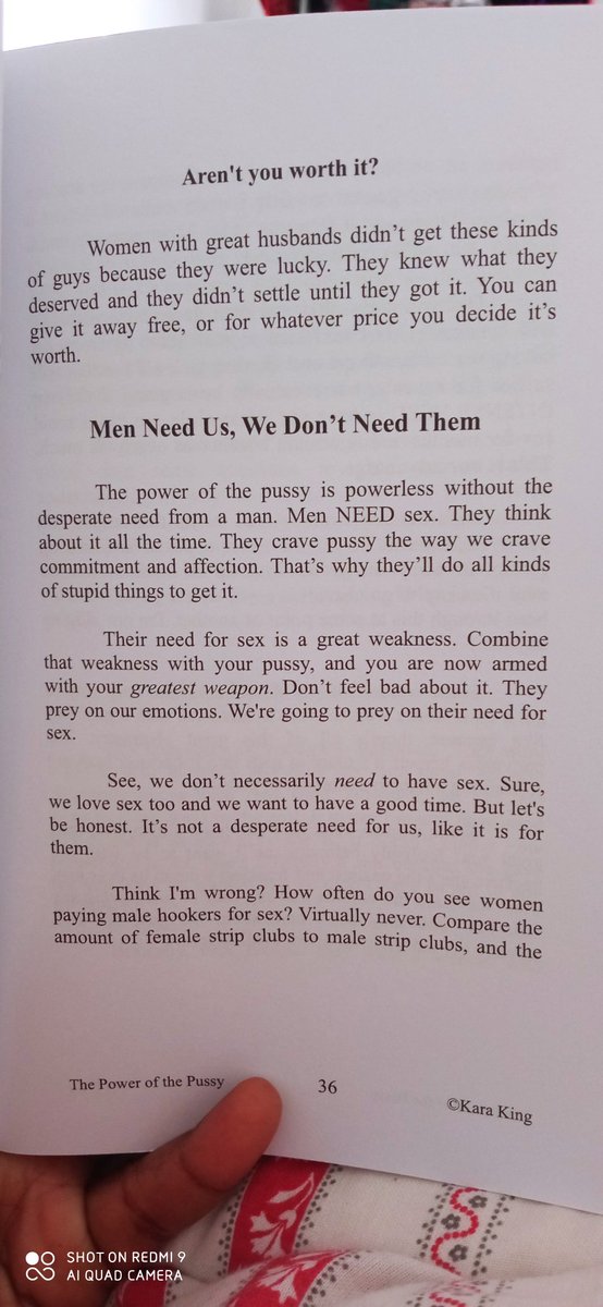 NamutosiObeid's tweet photo. Have you ever wondered why it took you long to read a certain book? Well I have today!
@KaraKing is a must read.
#powerofthepussy
#KaraKing
#Ugandan
#WritingCommnunity https://t.co/AWfpz1qLnC