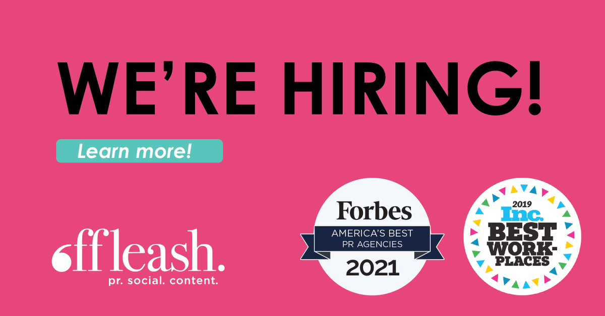 offleashpr's tweet photo. ☎️ Calling all #MediaRelations rockstars: #WereHiring an SAE or #MediaStrategist! @SFBusinessTimes named us a Best Place to Work, and @Forbes recognized us as one of America’s Best #PRagencies! Come see why + pitch yourself here: https://t.co/4zFSPUbUio #hiringnow #careers https://t.co/10AucwTGnT