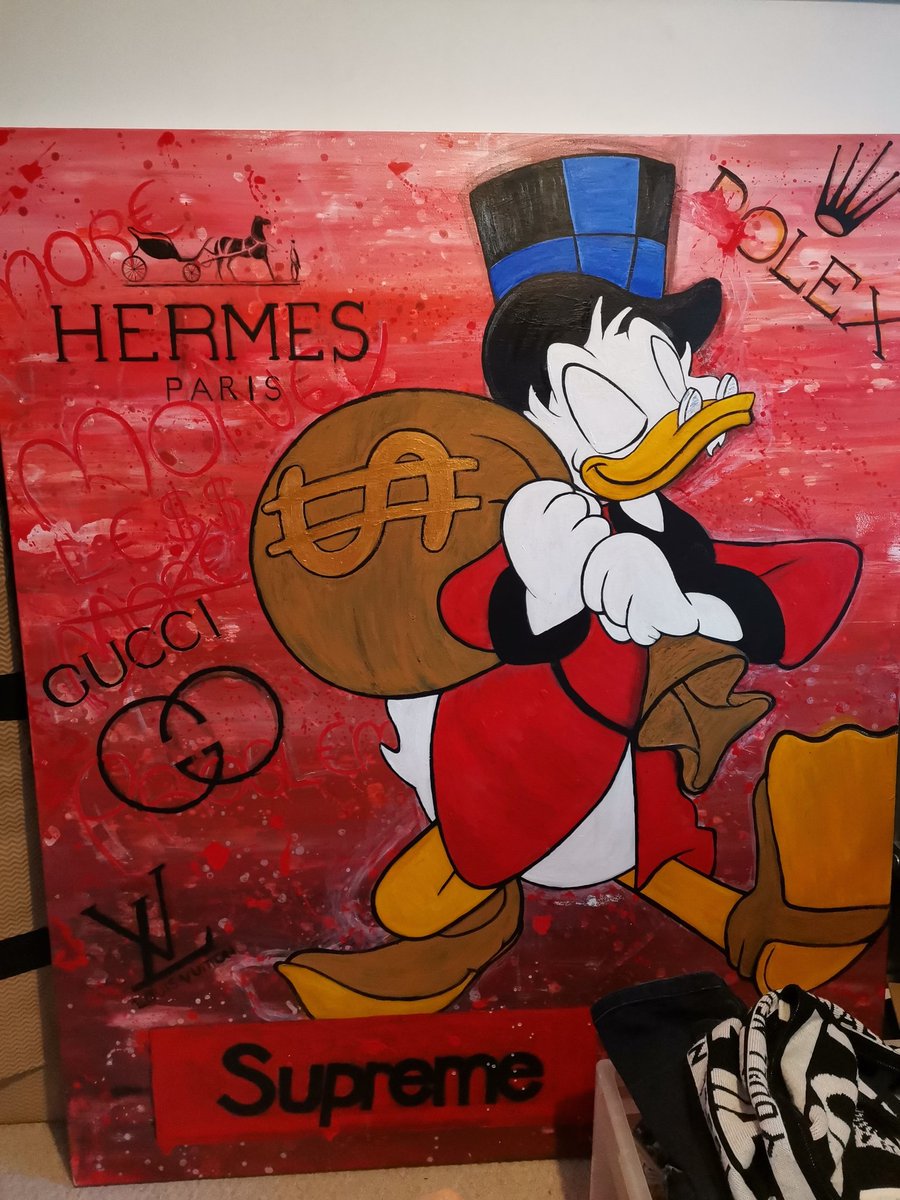 OssuXyz's tweet photo. More money more problems 💸

#art #ossu #acrylicpainting #Disney https://t.co/VT8PZfPrqa