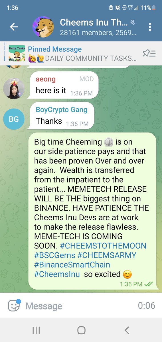 redwillsdiy's tweet photo. Big time Cheeming β²time is on our side patience pays. MEMETECH RELEASE WILL BE THE biggest thing on BINANCE. HAVE PATIENCE THE Cheems Inu Devs are at work to make the release flawless. MEME-TECH IS COMING SOON. #CHEEMSTOTHEMOON #BSCGems #CHEEMSARMY #BinanceSmartChain #CheemsInu https://t.co/DWzOLfyHoP