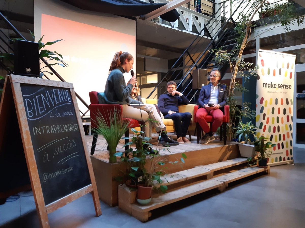 CelineGodeux's tweet photo. L'entrepenariat et l'intrapreneuriat : même combat ! 💪
Les aventureux vont devoir dépasser des obstacles, se confronter aux doutes... 
La vision, la résilience et la raison d'être sont souvent moteur.
Une soirée organisée par @makesense

#entreprenariat #intrapreneuriat #pouvoir https://t.co/VcOzlgTc4s
