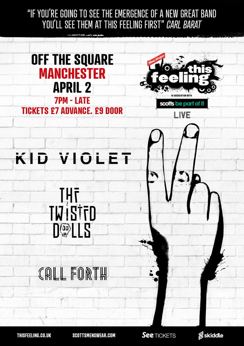 Kid Violet (@kidvioletband) on Twitter photo Weβre off to Manchester for the first time this Saturday with <a href="/This_Feeling/">This Feeling</a> Itβs our first gig north of Notts so weβd really appreciate any support! If you know someone in Manc who you reckon would like our stuff then thereβll be half a pint of boddingtons at the bar for them x Weβre off to Manchester for the first time this Saturday with <a href="/This_Feeling/">This Feeling</a> Itβs our first gig north of Notts so weβd really appreciate any support! If you know someone in Manc who you reckon would like our stuff then thereβll be half a pint of boddingtons at the bar for them x