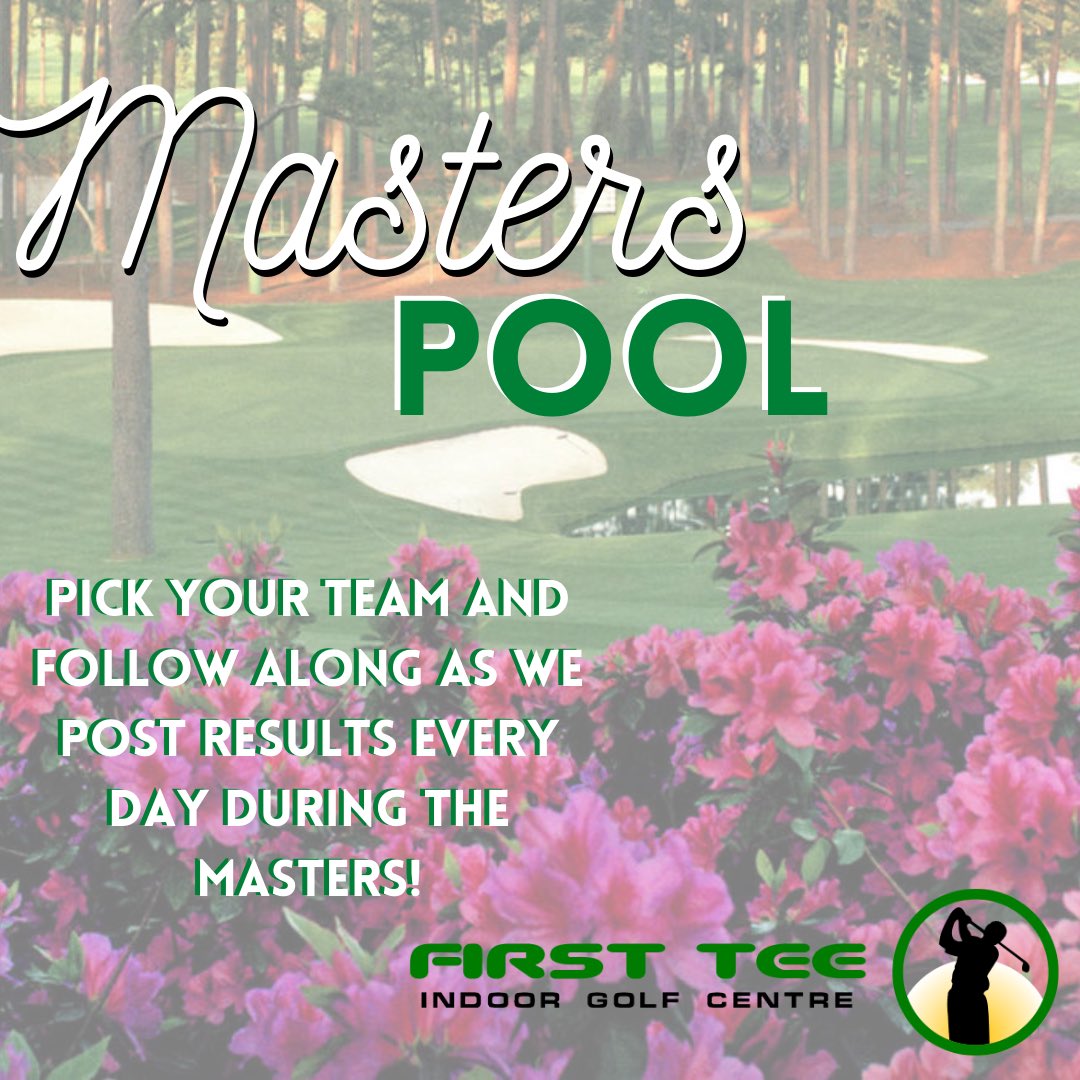 🌺🌺🌺

Join the Masters Pool!

Pick one player from each of the 6 groups. Lowest team score wins.

Follow along as we post results after each round!

Forms can be emailed to garrett@firsttee.ca or dropped off.

Get your pool forms here:
tinyurl.com/mr3spw9t

🌺🌺🌺
