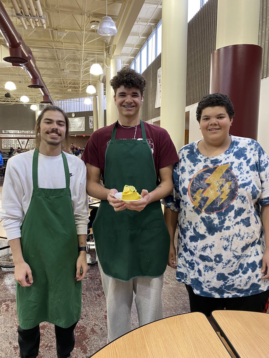 Our Advanced Foods Baking class made specialty cakes and mine turned out perfectly! #lemon #icing #futurebakers #warriorpride