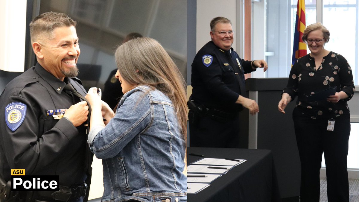 ASUPolice's tweet photo. Thank you to everyone who made it out to our Promotion Ceremony yesterday, and congratulations again to our newly promoted staff!
Watch the ceremony here π»π https://t.co/Oi5ZXe6FYV
#AdvancingTheField #ASUPolice π±π https://t.co/ATmQObygED