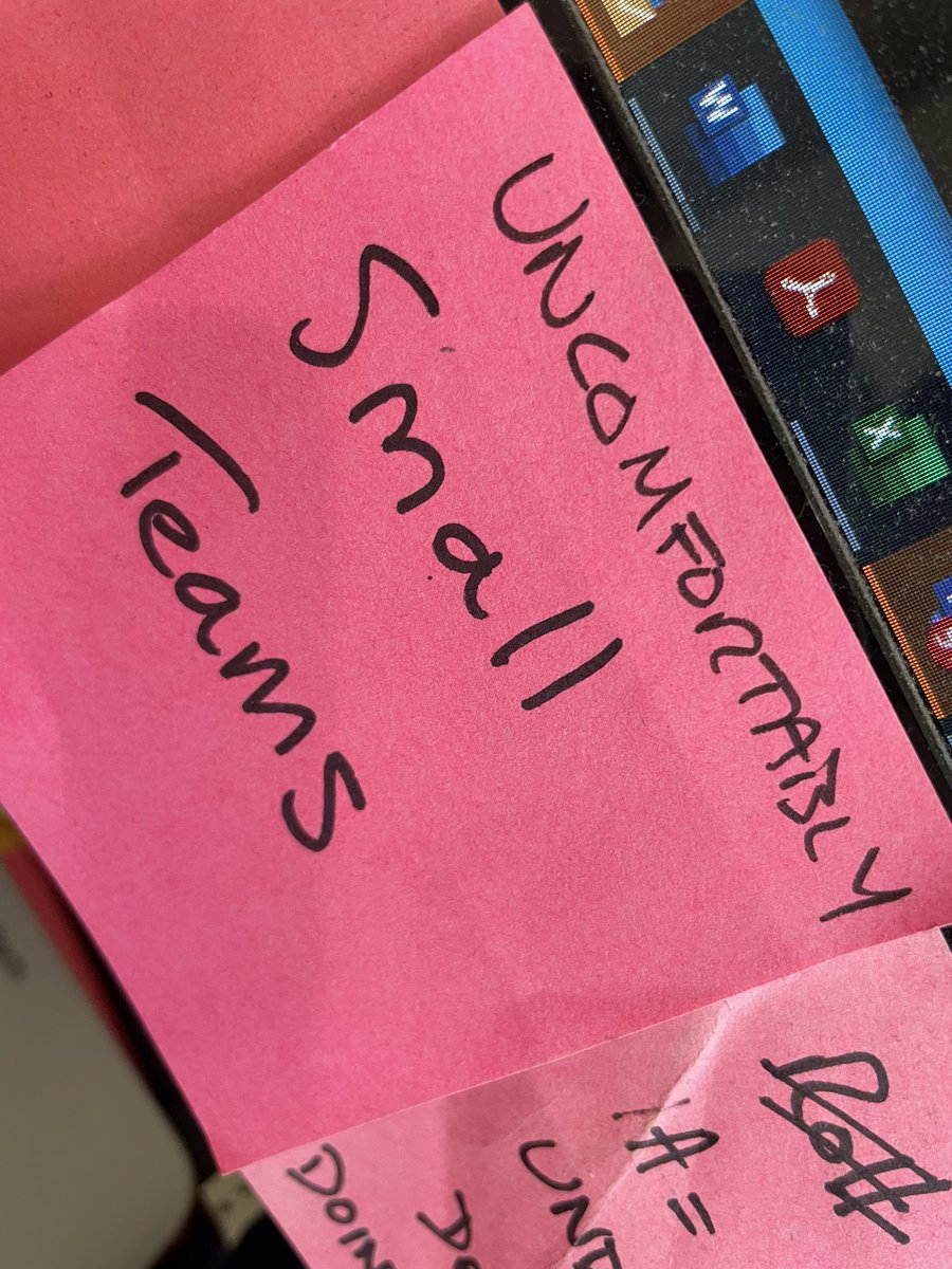sophiedennis's tweet image. “uncomfortably small teams”
Been showing this to camera a lot this week. Stop getting 60 people on a video call all falling over each other with no chance of aligning on anything. Uncomfortably small is lean, forces prioritisation, and keeps comms tight.