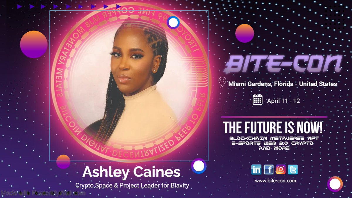 bite_con's tweet photo. BITE-CON speaker Ashley Caines, Web3/Blockchain Project Lead at Blavity Inc.
BUY TICKETS https://t.co/7OD2rvR6OW
#blockchain #metaverse #nft #esports #web3 #cryptocurrency #black #innovation #technology #entertainment #conference #bitecon #bitecon22 #miami @blavityinc @ashmcai https://t.co/fGZ7OeBTUf