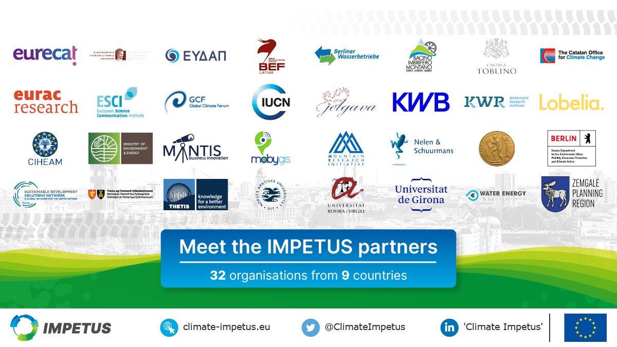 ClimateImpetus's tweet photo. As our partners are gradually launching regional #ClimateImpetus #survey &amp; engagement activities, what better time to highlight them! Discover all 32 here: https://t.co/V0YEarswpf 
#ClimateAction @BEF_Latvia @kompetenzwasser @UiTNorgesarktis @EURAC @nelenschuurmans @ntua @eydapgr https://t.co/fKR8K0IPRC