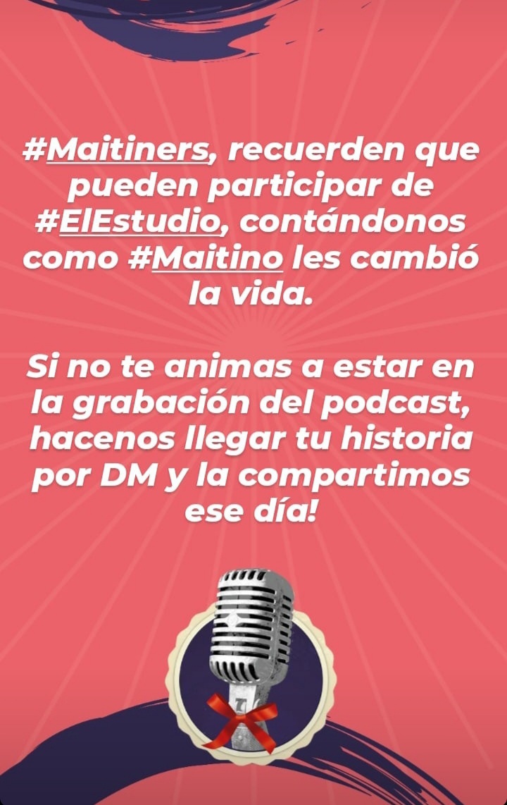 TeamMaitino's tweet photo. #Maitiners, os recordamos que podéis participar en el siguiente capítulo de el videopodcast #ElEstudio 🎀 titulado:
¿Cómo #Maitino cambió tu vida?
Os animamos a que lo hagáis 😉☺

#SpinOffMaitinoTv https://t.co/SPLEx1GRjA