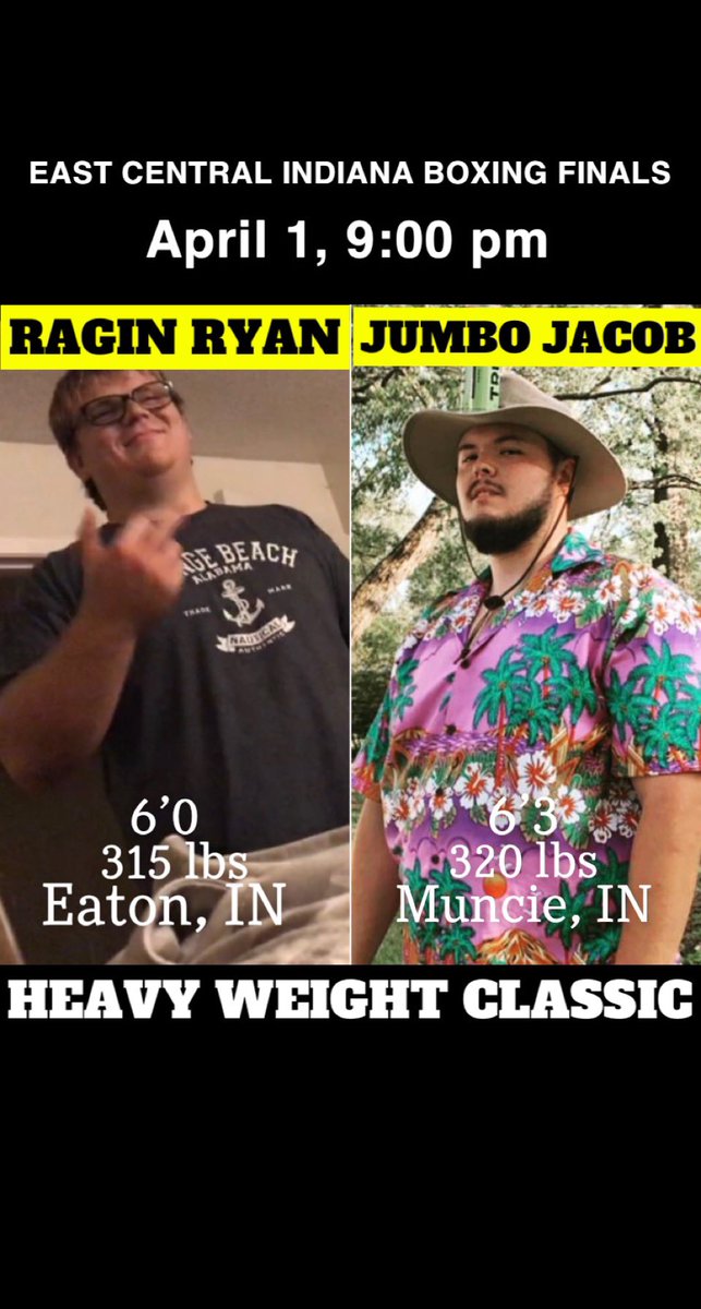 CoreyGarrett11's tweet photo. BIG FIGHT HAPPENING TOMORROW! Watch your local Snapchat stories to catch the show at 9:00 PM Eastern!! 

Watch as @dixie_normous72 takes on the marshmallow man himself @JRob_Mob74!!!!! 

3 Rounds, 2 Fighters, 1 Champion

Commentary Done by @Bromine__35 https://t.co/O9JW7n3xCb
