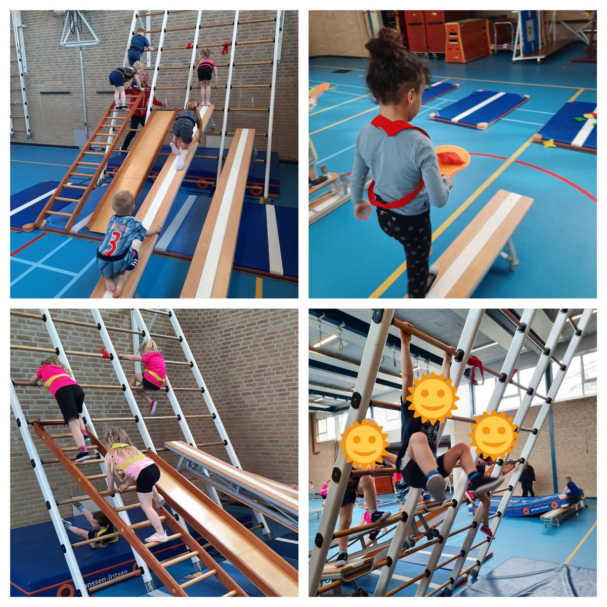 WA_School's tweet photo. Iedere week komen de kleuters een keer gymmen in de grote gymzaal onder leiding van onze vakdocent. Een leuk spel, balanceren, koprollen, klimmen.. geen les is hetzelfde. Altijd weer mooie uitdagingen voor de kleuters! #motoriek #vaardigheden #kleutergym #vakleerkracht #bewegen https://t.co/A9mIfszbkc