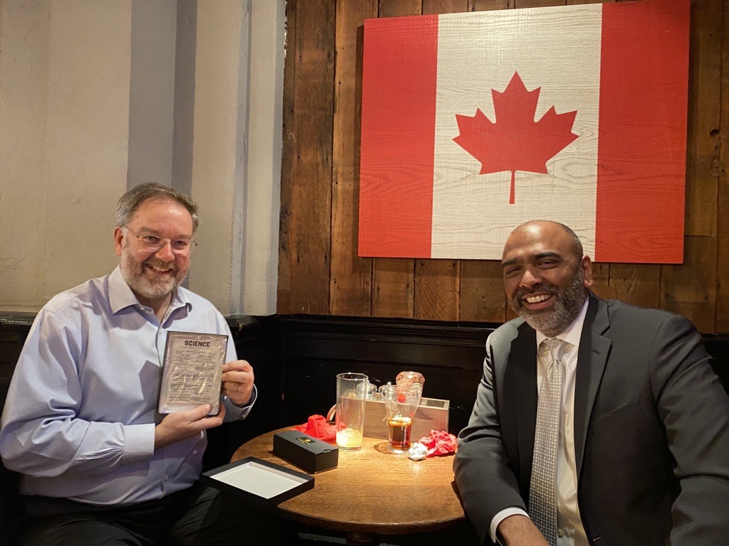aaas's tweet photo. Chief executive officer @sudipsparikh and @royalsociety foreign secretary @RobinWGrimes met for lunch on Thursday to discuss the importance of science diplomacy, and how our organizations can continue advancing science. https://t.co/D85tkvBxDA
