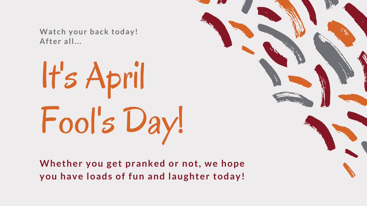 Happy April Fool's Day! Wishing you a day full of laughter and fun.  #April1st #AprilFoolsDay, image size:1200x675
