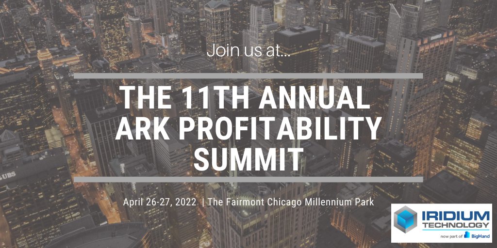 We are thrilled to be back in person for the 11th Annual Ark Profitability Conference in Chicago on April 26-27! Tom will be co-chairing this event with Rob Stote. See you there! bit.ly/3tz4FhA