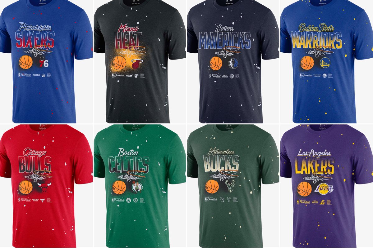 snkr_twitr's tweet photo. Nike NBA Courtside Splatter Tees 

Lakers https://t.co/Jt8SB0L64u
GSW https://t.co/2xd5uzA2Nt
Bulls https://t.co/5hWbZYwxl8
76ers https://t.co/GdaZHaZBzy
Celtics https://t.co/g5OnAGN26Y
Heat https://t.co/573OMfGnDw
Bucks https://t.co/aBGIPu0Ynn
Mavs https://t.co/CZoEnSijLl

#AD https://t.co/NZc6sAHtCA