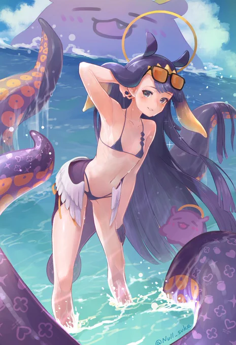 夏なので水着のイラスト描きました。夏なので。

🐙 Ina summer 🐙
#いなーと #inART 