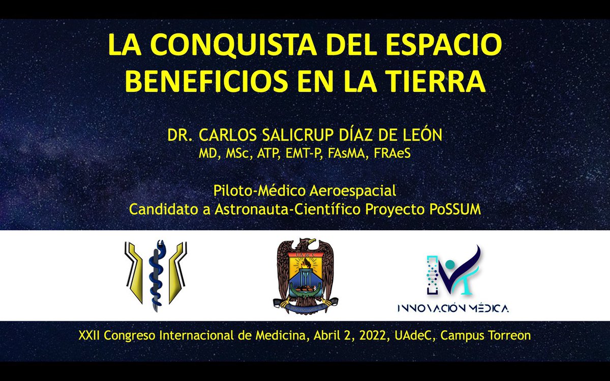 AerospaceMD's tweet photo. Amigos de la comarca lagunera los espero el sábado 2 de abril a las 14:00 en el Centro Cultural Universitario de la UAdeC, campus Torreón. Conferencia de Clausura del XXII Congreso internacional de Medicina.
#space #Torreon @AEM_mx @UAdeC https://t.co/FwadGghajG