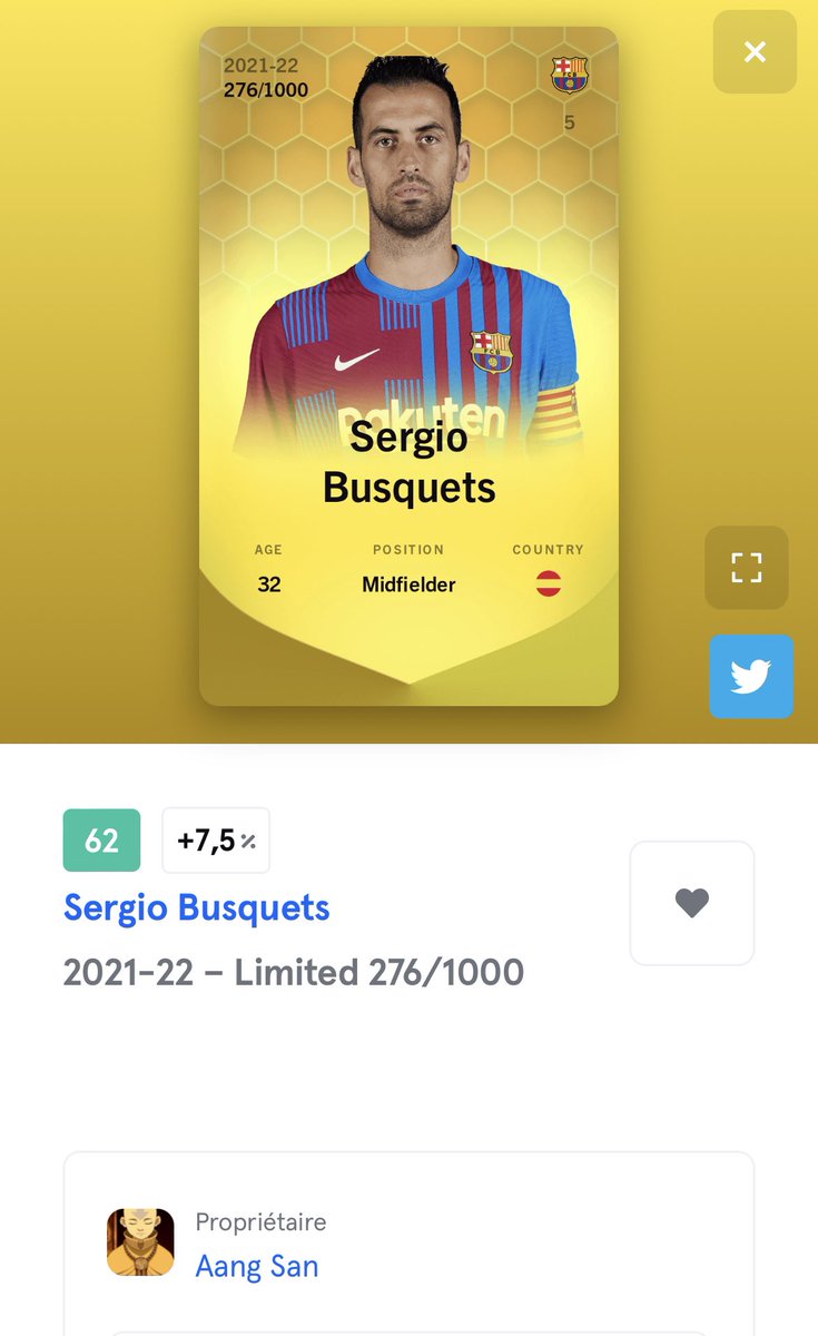 PapySorare's tweet photo. 🎁 GiveAway 🎁

Merci à Sorare Aang San de me permettre de vous faire gagner la carte de Sergio Busquets !

➡️Suivre @sorare_nuggets et @PapySorare 
➡️Retweet

TAS : Mardi 5 Avril

Bonne chance à tous 
(Like et tag facultatifs mais appréciés🙂) https://t.co/TeSO58V3az