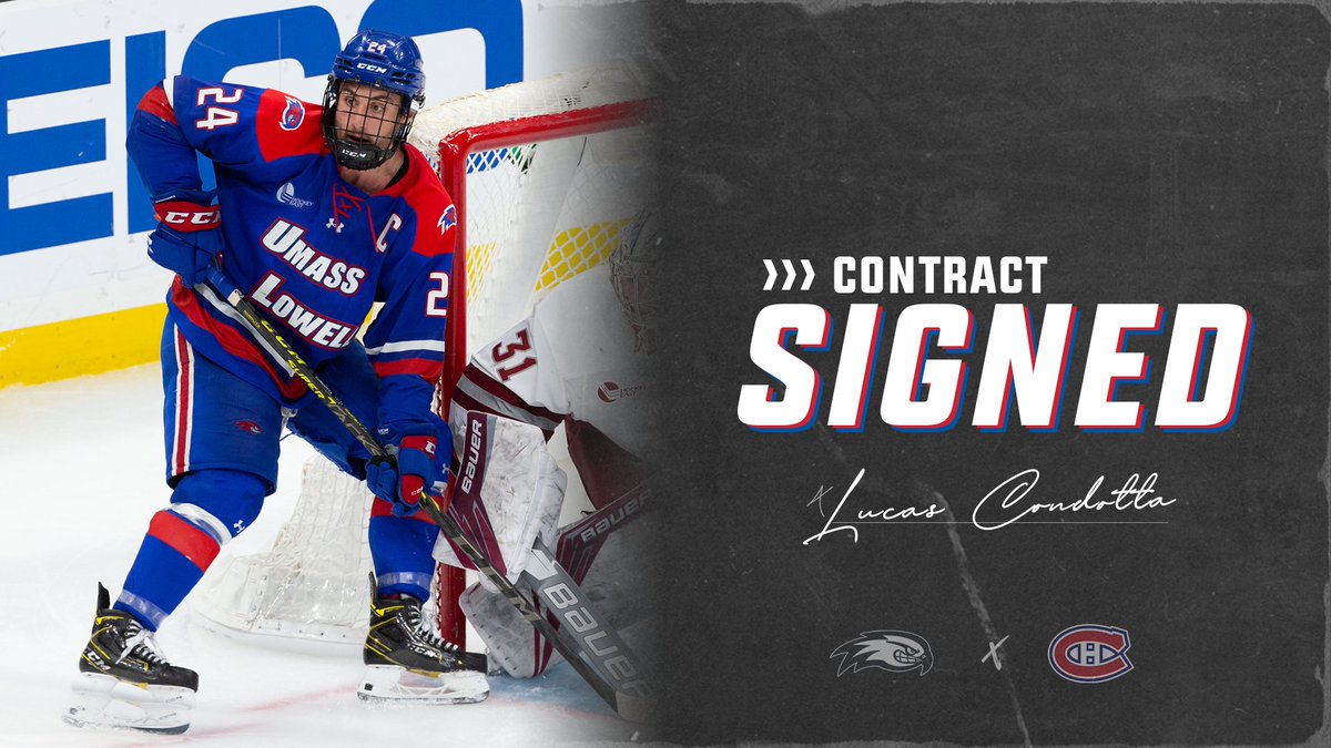 𝑺𝒕𝒊𝒄𝒌𝒊𝒏' 𝒘𝒊𝒕𝒉 𝒕𝒉𝒆 𝑹𝒆𝒅 &amp; 𝑩𝒍𝒖𝒆 🔴🔵

Congratulations to Lucas Condotta on signing a one-year, entry-level contract with the <a href="/CanadiensMTL/">Canadiens Montréal</a>!

🔗: bit.ly/3qQ9yRy

#UnitedInBlue | #HockeyEast
