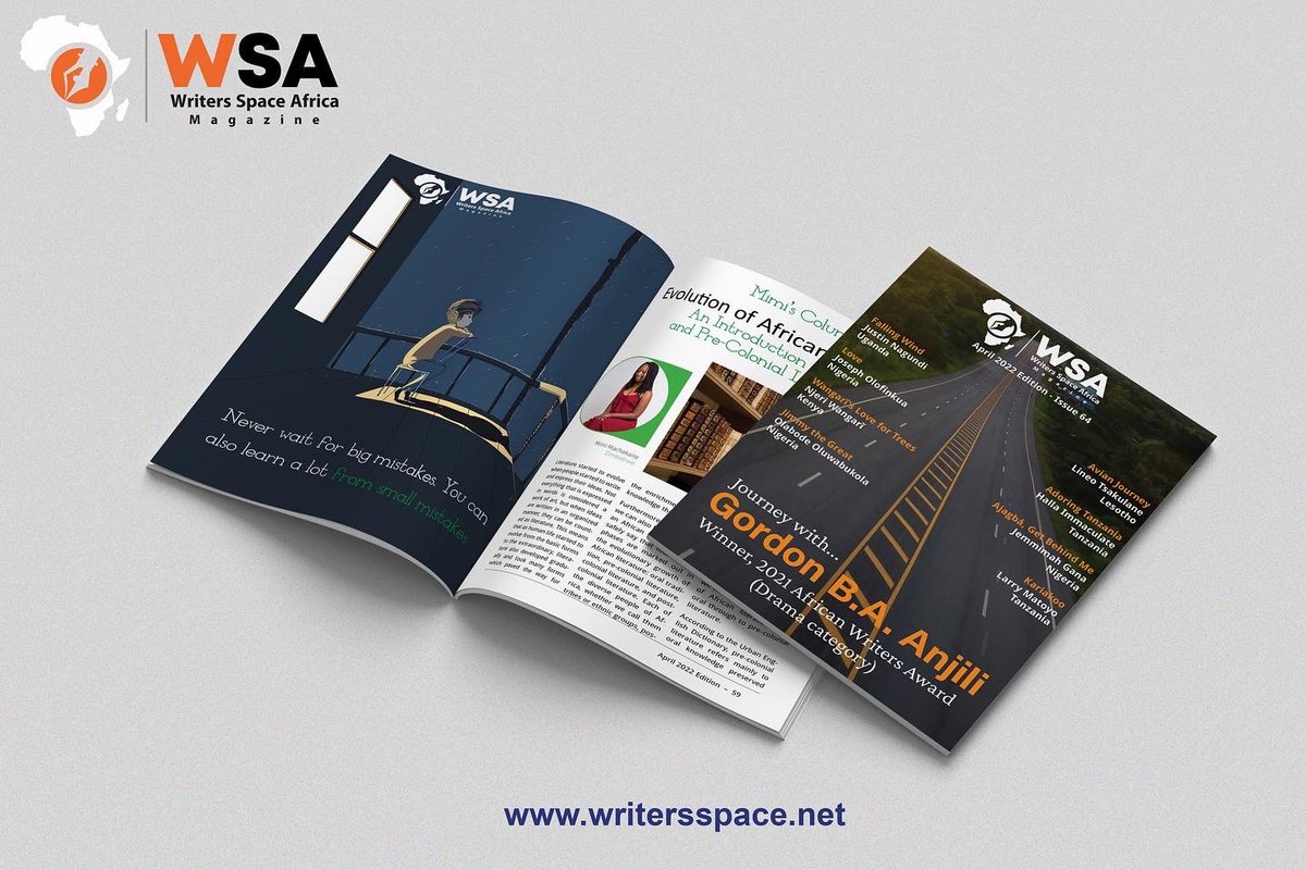 wsacentre's tweet photo. Start the second quarter of 2022 with the April edition of Writers Space Africa Magazine themed “Journey”. It will be available for free download from tomorrow. Don’t miss out. Visit https://t.co/W5r2nFIbTu for more info. #literarymagazines #writting #áfrica #journey https://t.co/J714sD9ejG