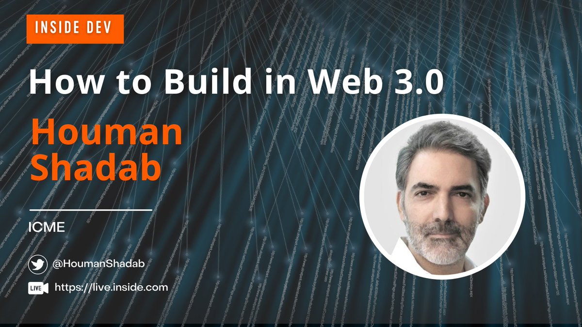 inside's tweet image. Starting us off is @HoumanShadab, Cofounder @ICME_app. Join us LIVE as we discuss his thoughts on Web3!  🚀

buff.ly/3LulS1M #Web3 #BuildinginWeb3