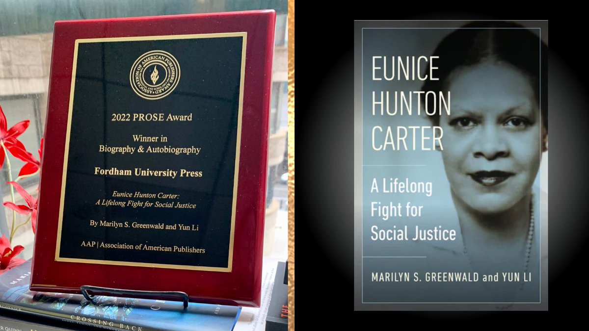 FordhamPress's tweet photo. ๐#ProseAward #Biography #EuniceHuntonCarter @The_OAH #OAH22 #ReadUP #SocialJustice #History @FordhamLawNYC @FNachbaur @Kateonich @MGreenwaldOU @YunLi626 #NYC #WomensHistoryMonth https://t.co/e3zL3yYofG