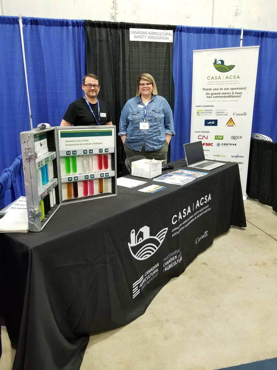 AgSafeBC's tweet photo. Connecting in real life with our #agsafetypartner CASA at the Pacific Agriculture Show!
 @planfarmsafety 
#farmsafety https://t.co/xEhOdQ4kDC