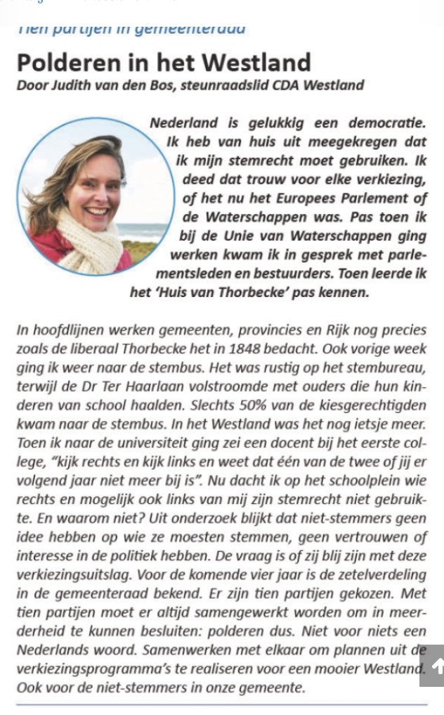 Mijn column over de verkiezingsuitslag in #Poeldijknieuws. #cdawestland #wldebat