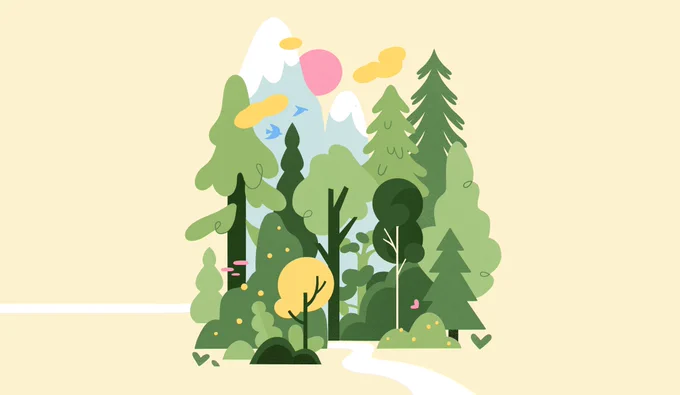 Horizontal version and sketch 💛🌳🌲⛰️🌄 
