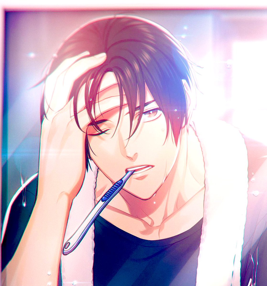 Zane would wake up and showered. Soon dressed and standing in front of a mirror. Rubbing his head as if he’s got a headache.

“………”