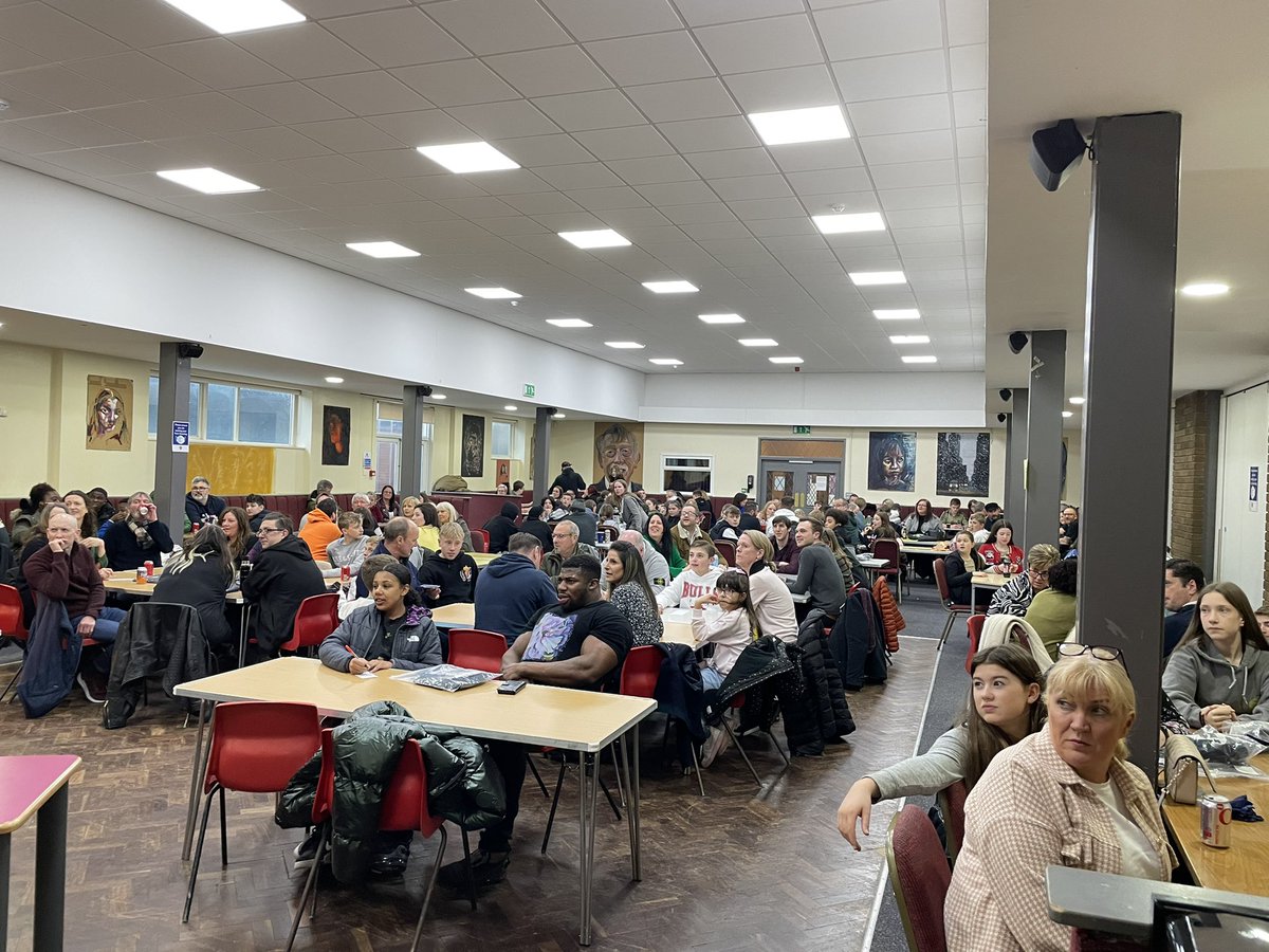 BishopChalloner's tweet photo. Our quiz and curry night underway….what a fantastic turnout. Thank you to everyone has came to support our football tours #villarreal #valencia #schooltrips #quiznight ⚽️🧐 https://t.co/oPJiaM8EBf