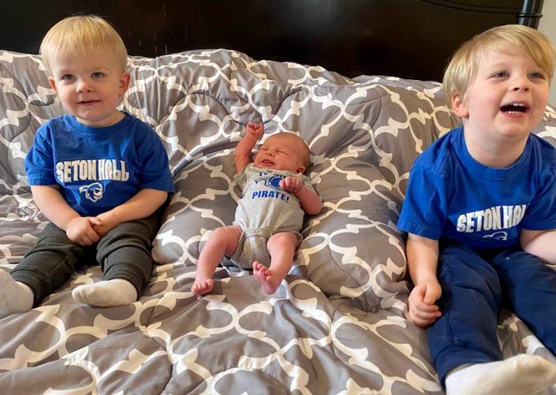 IanMehok's tweet photo. These boys are stoked to have @CoachSha10 back at home at the Hall! We're excited for the next chapter of Pirate Nation! https://t.co/o1CIrO7oKN