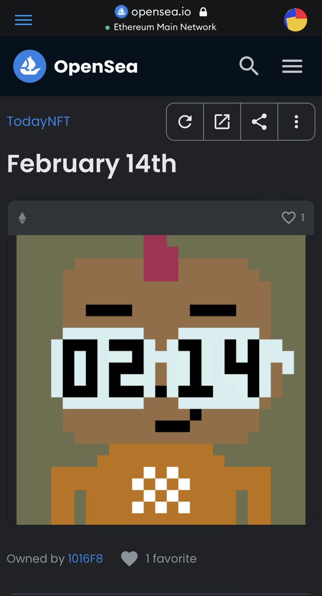 TodayDao's tweet photo. Feb 14th, TodayNFT for the Valentine’s Day, was sold at a record price of 1 ETH! https://t.co/V1W0VHNV1z https://t.co/Jjk32YK3b1