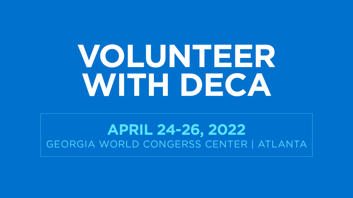DECAInc's tweet photo. We want to give a huge shout-out to our friends over at @HandsOnAtlanta! They've helped recruit 100 volunteer judges who will help determine our international finalists at #DECAICDC 🔷😊

Interested in judging alongside them? Learn more and sign up at: https://t.co/lDlvKsqdgB https://t.co/QCXnLCa4bY
