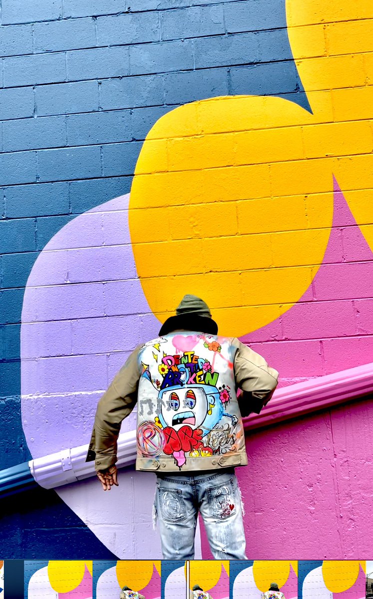 RAREwashere's tweet image. ART 🧵 1/1 @DentedFeelsNFT 

#DentedNotBroken 
100% Hand Painted! #RARE
Dickie (Work Jacket) 
This is Material ART!! 

#TVEwashere