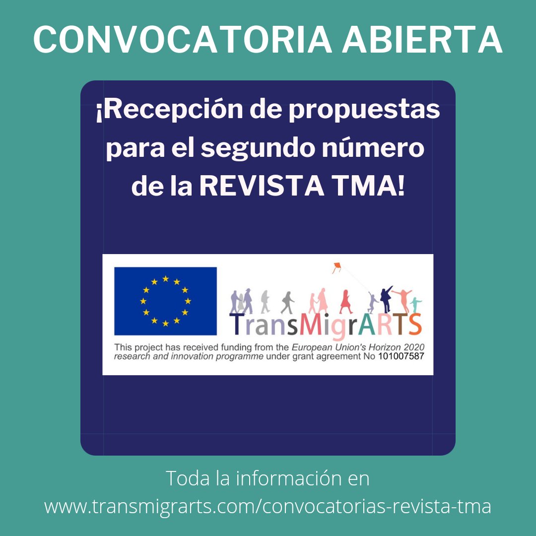 ¿Ya has leído el primer número de la Revista TMA? ¡La tienes disponible en nuestra web!

Y ya estamos calentando motores para el segundo número, que saldrá durante el último trimestre del año. 

¿Quieres saber cómo puedes participar? Tienes toda la info en transmigrarts.com/convocatorias-…