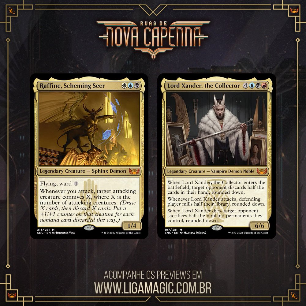 ligamagicbr's tweet photo. A notícia ruim é que ainda não tivemos um Amuleto revelado hoje... A notícia ÓTIMA é que conheceços três líderes das famílias de Nova Capenna!
Agora a curiosidade só aumentou pros outros dois restantes 😅
#mtgcapenna #mtgsnc #mtgpreview https://t.co/sv6htPrYg6