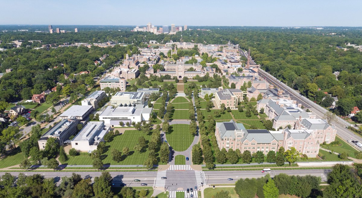 multimodal_lab's tweet photo. Our offices will be in the newly built McKelvey Hall, which you can see in the bottom middle-right of this picture. This is directly across from  Forest Park, "one of the nation's greatest urban public parks". https://t.co/xTD6WK9IcR