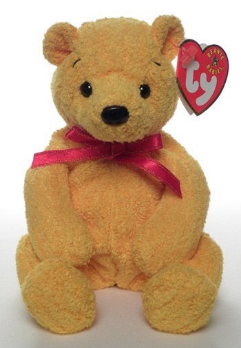 beaniebabybot's tweet photo. Poopsie the bear. 
Birthday: March 31, 2001.
“I’m a bear who’s sweet as honey
I’m also cute and very funny
Take me home, we’ll laugh and play
‘Cause by your side is where I’ll stay!” https://t.co/3otJevodJf