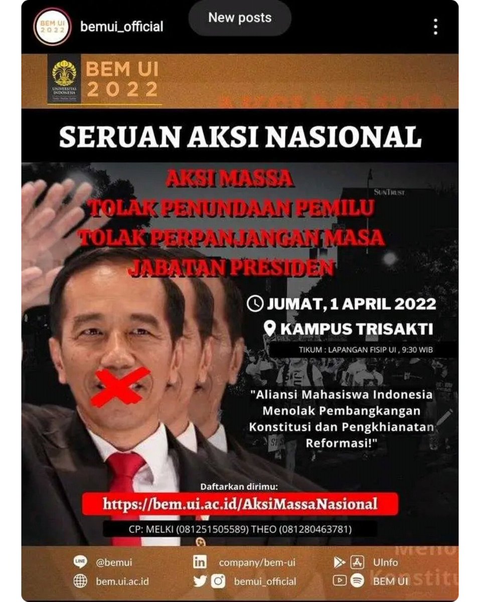 IriAnto77074950's tweet photo. Kita Angkat Topi Bagi Mahasiswa
SERUAN AKSI NASIONAL🇮🇩
Tolak Penundaan Pemilu
Tolak Perpanjangan Masa Jabatan Presiden
Tolak Tiga Periode
#MahasiswaBergerak
🇮🇩🇮🇩🇮🇩🇮🇩🇮🇩🇮🇩🇮🇩🇮🇩 https://t.co/wfyA6u8v1G