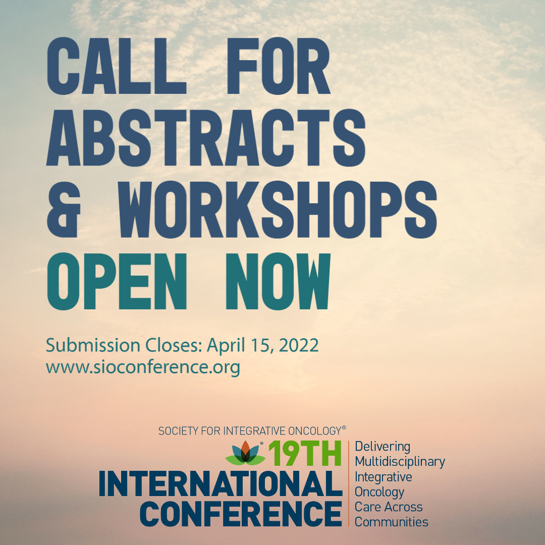 Integrativeonc's tweet photo. Call for Abstracts and Workshops Now Open!

SIO is accepting abstract and workshop submissions for #SIO2022 from October 20-22, 2022. 
Deadline: April 15, 2022
For information on abstracts and workshop submissions, visit our website: https://t.co/LM4OjNcMyK
#integrativeonc https://t.co/iCz6EA9NOX