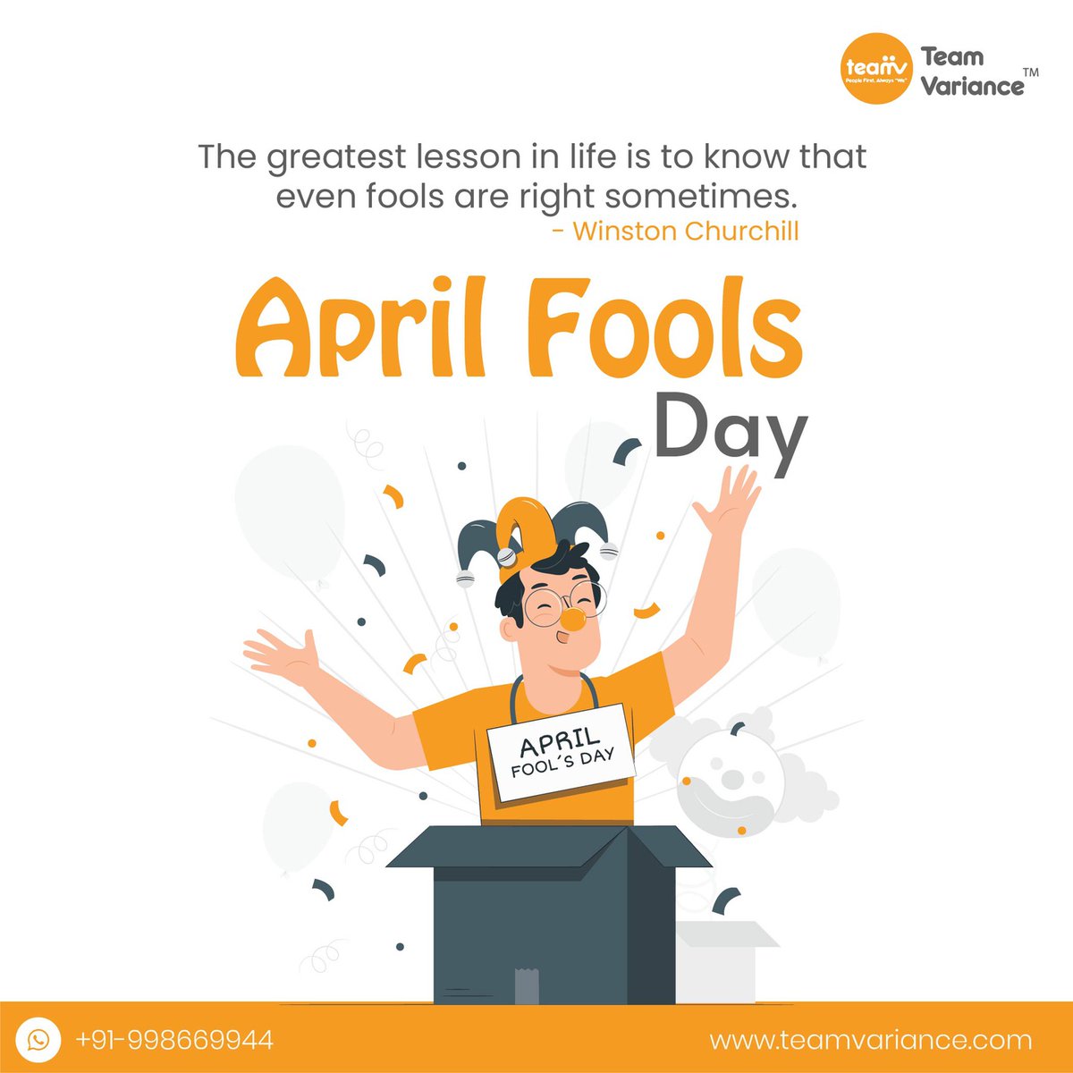 teamvariance1's tweet photo. April Fool's Day is an annual custom on 1 April consisting of practical jokes and hoaxes. 

 #aprilfoolsday #teamv #instagram #trending https://t.co/SHahShOl7X