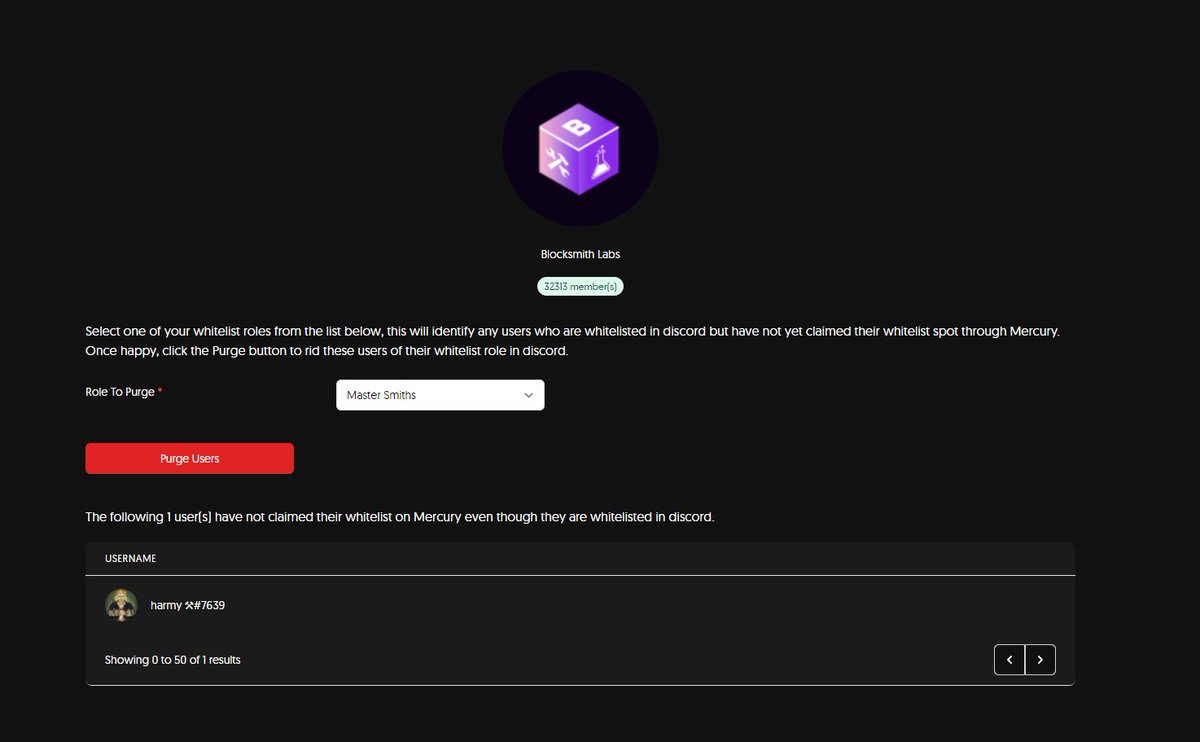 SmythsNFT's tweet photo. Maximize your whitelist mint conversion rate with Mercury.

We have just added a purge feature which allows projects to purge any users in their discord of their whitelist role if they have not yet claimed their whitelist spot on Mercury. https://t.co/PAIUeuNYAG