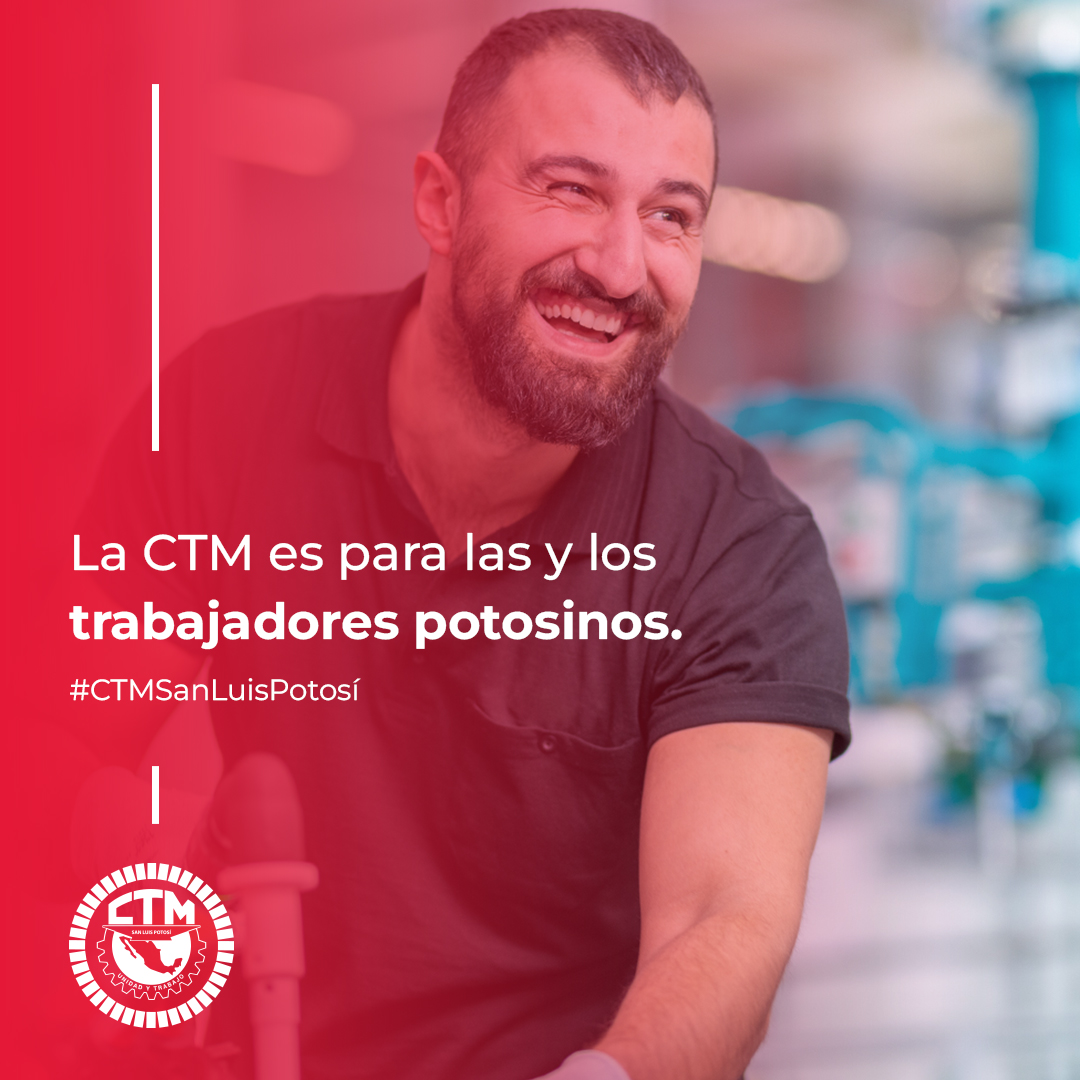 ctmslp's tweet photo. En San Luis Potosí la CTM esta para las y los trabajadores POTOSINOS.

Acércate a nosotros y juntos luchemos para defender y hacer valer tus derechos, únete a la fuerza laboral más grande de México 🇲🇽

#CTMSanLuisPotosi #UnidadYTrabajo  #SoyCTM https://t.co/71AHc3RPqZ