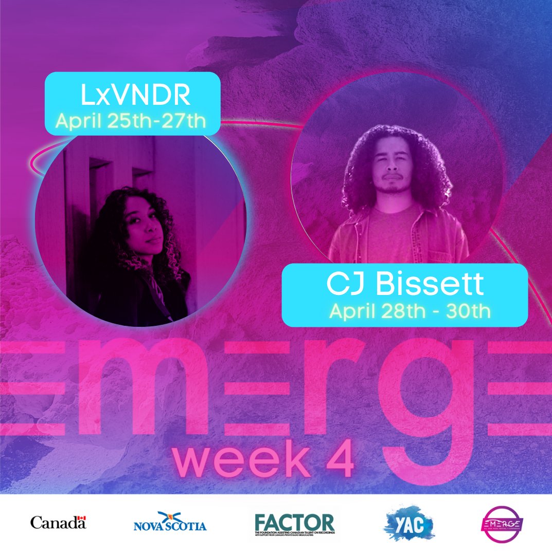 YouthArtConnect's tweet photo. Week 4 will see LxVNDR and CJ Bissett taking the stage! Go check them out ππΌ
@FactorCanada #FactorCanada #EmergeHFX #EmergeHFX2022 https://t.co/uPTx2z4cYP