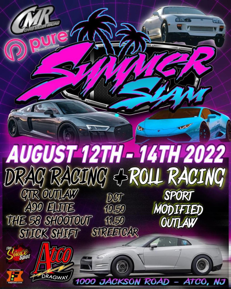 TheAtcoDragway's tweet photo. ๐ฅSummer Slam August 12th-14th 2022! ๐ด
๐Drag Racing and Roll Racing: plenty of classes to compete in. Imports and Domestics welcome.
๐ปFull info on https://t.co/F2bvi0CK7v
#SummerSlam #CMRproductions #AtcoDragway #PureDrivetrainSolutions #ChrisMillerRacing https://t.co/mxVlj8VeKi